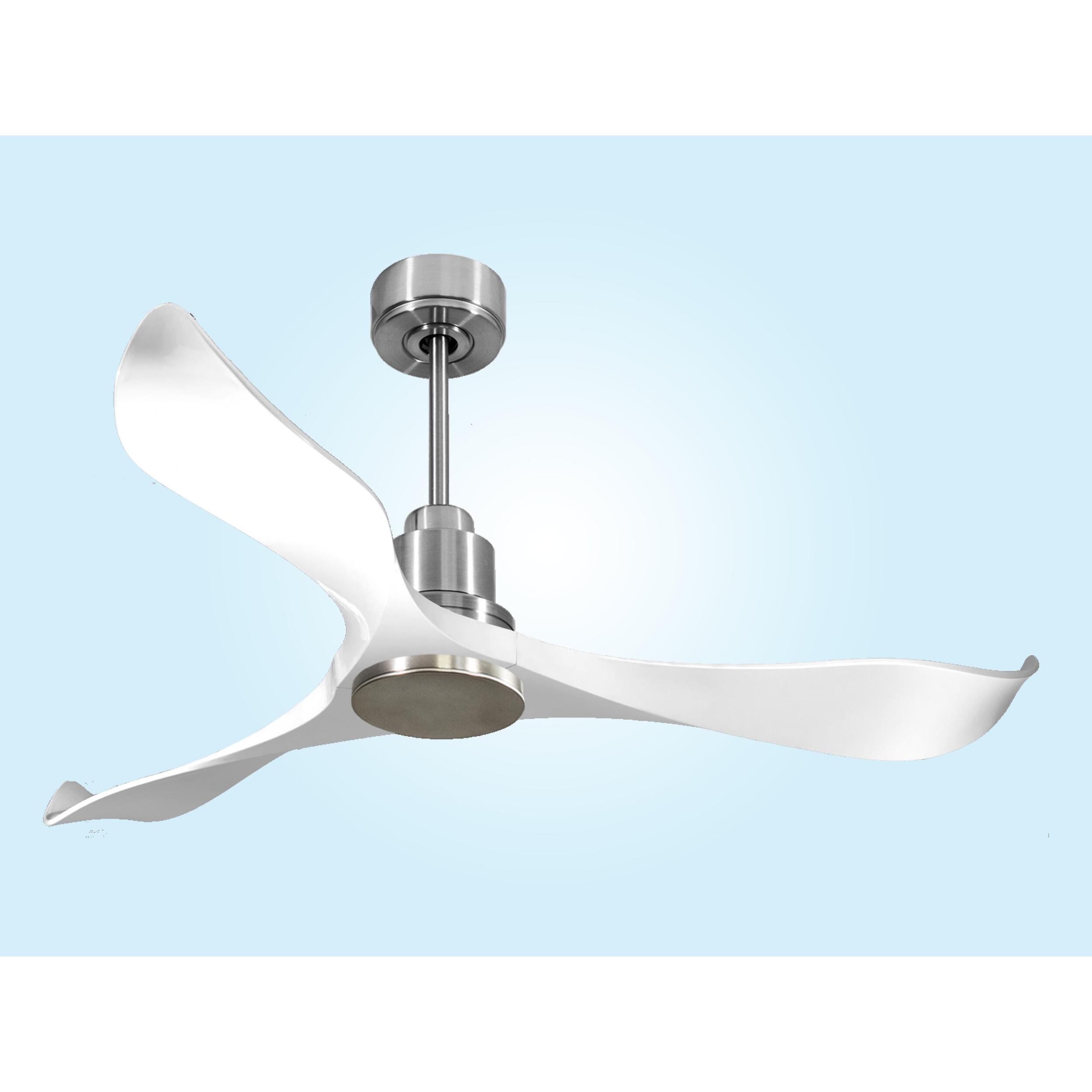 Ventilateur de plafond Réversible  Thermostat Wifi Moteur à courant continu Toits en pente Télécommande Adaptateur 2/3 Lames Hypersilence Mémoire Shopify Vendible (AUTOMATIQUE)