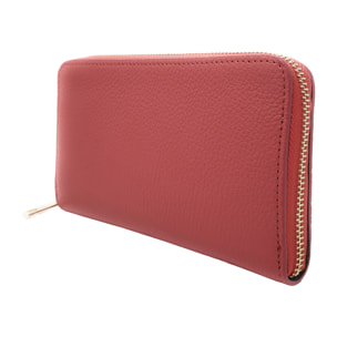 Chicca Borse Portafogli Lungo Donna in Pelle Rosso Corallo