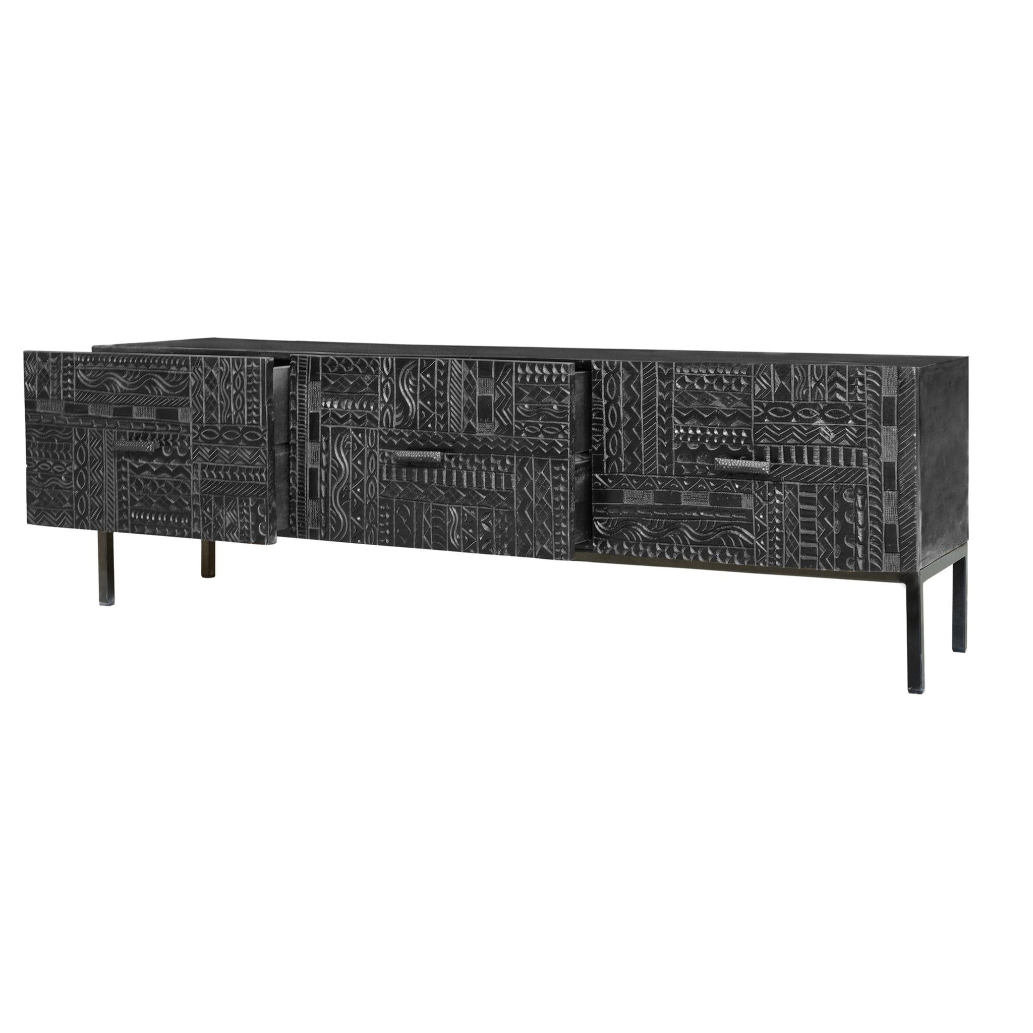 Mueble TV de Madera de Mango 180 Cm Estilo Étnico
