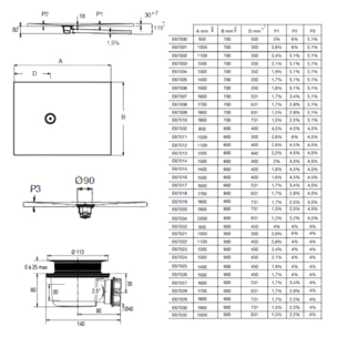 Receveur de douche antidérapant 120 x 80 Singulier neoroc rectangle blanc avec bonde sans capôt horizontale