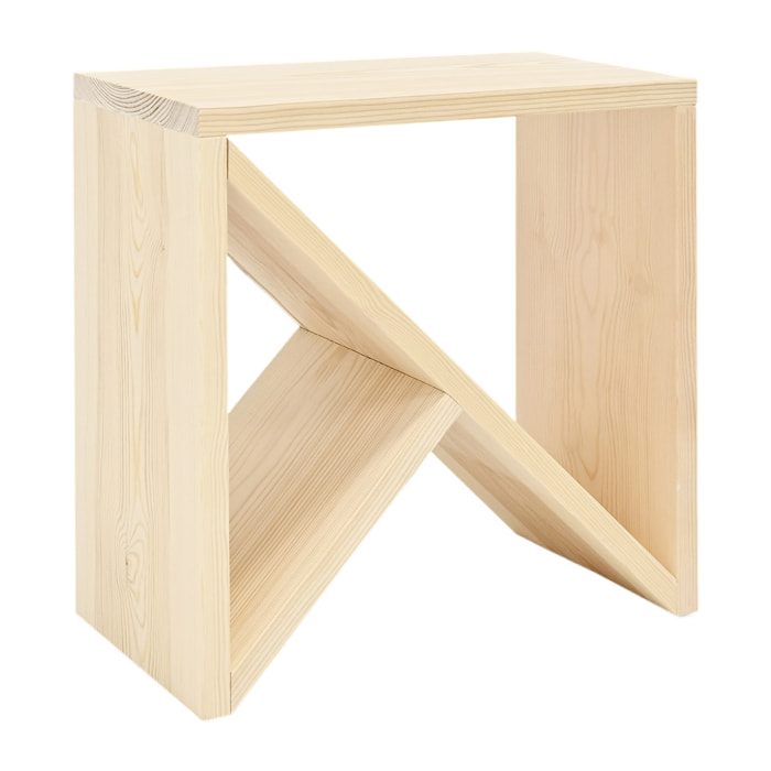 Table de chevet ou table d'appoint en bois massif ton naturel en différentes tailles