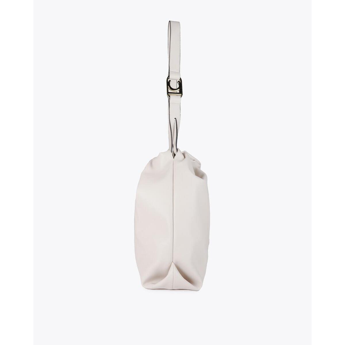 Borsa shopper effetto pelle con logo