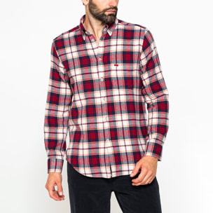 CAMICIA FANTASIA TINTO FILO IN FLANELLA LEGGERA