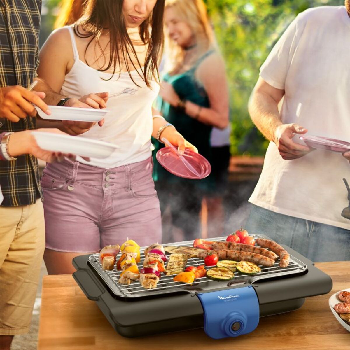 Barbecue électrique MOULINEX Accessimo Blue Salt Table BG134812