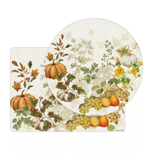 Set vinyle 860 g/m² imprimé beige orange Delices d'automne potiron