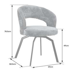 Chaise en chenille grise EHBA