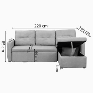 Canapé d'angle 4 places convertible beige OLIVER