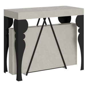 Console extensible 90x40/196 cm Riza Small cachemire cadre anthracite