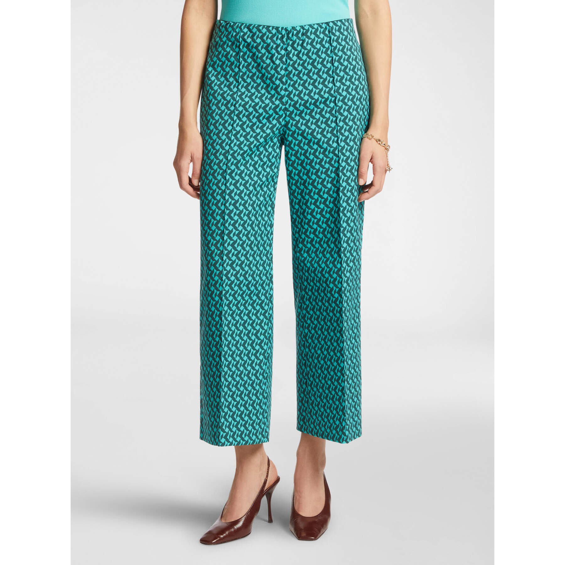 Elena Mirò - Pantaloni pull on fantasia - Verde