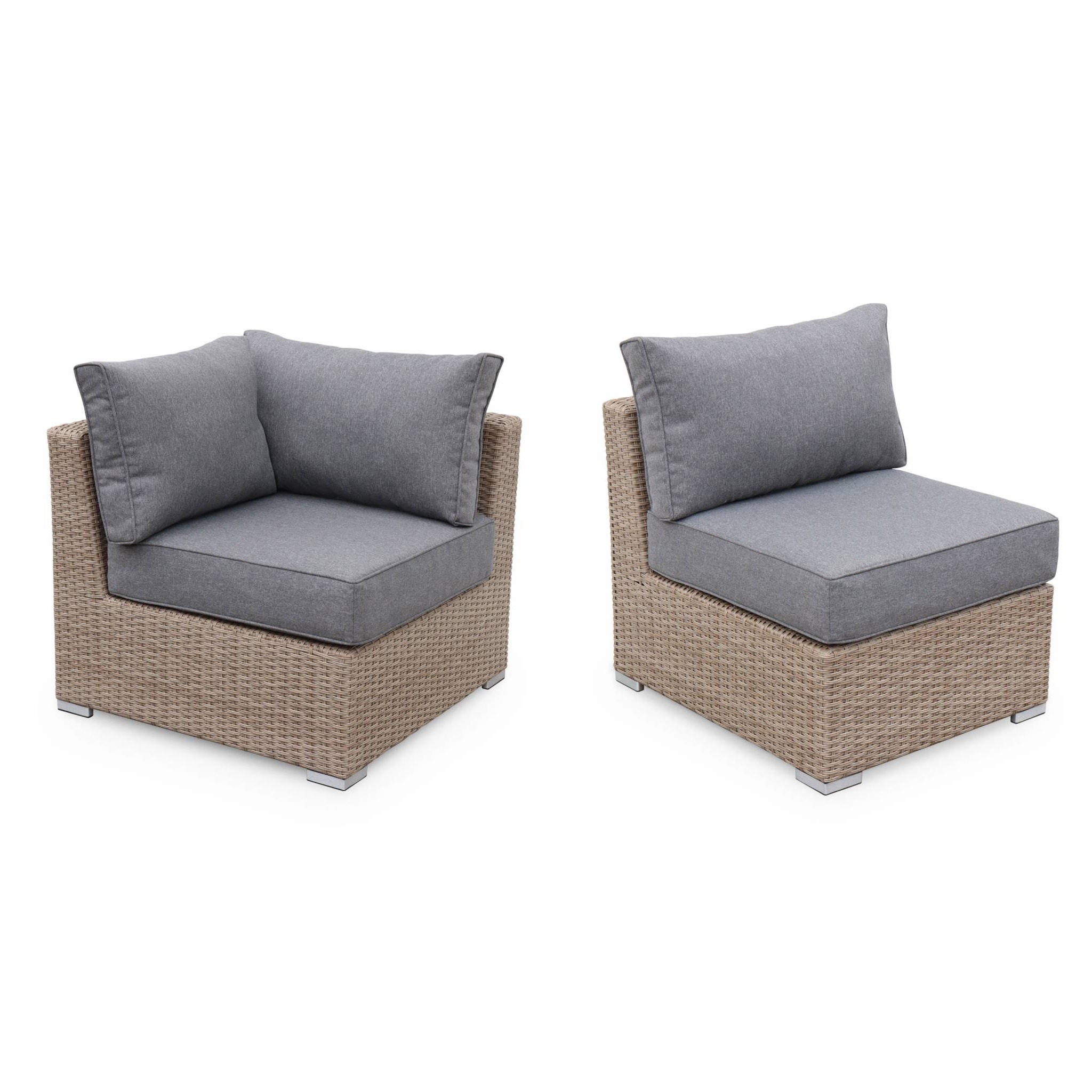 Salon de jardin résine tressée arrondie 5 places VITTORIA