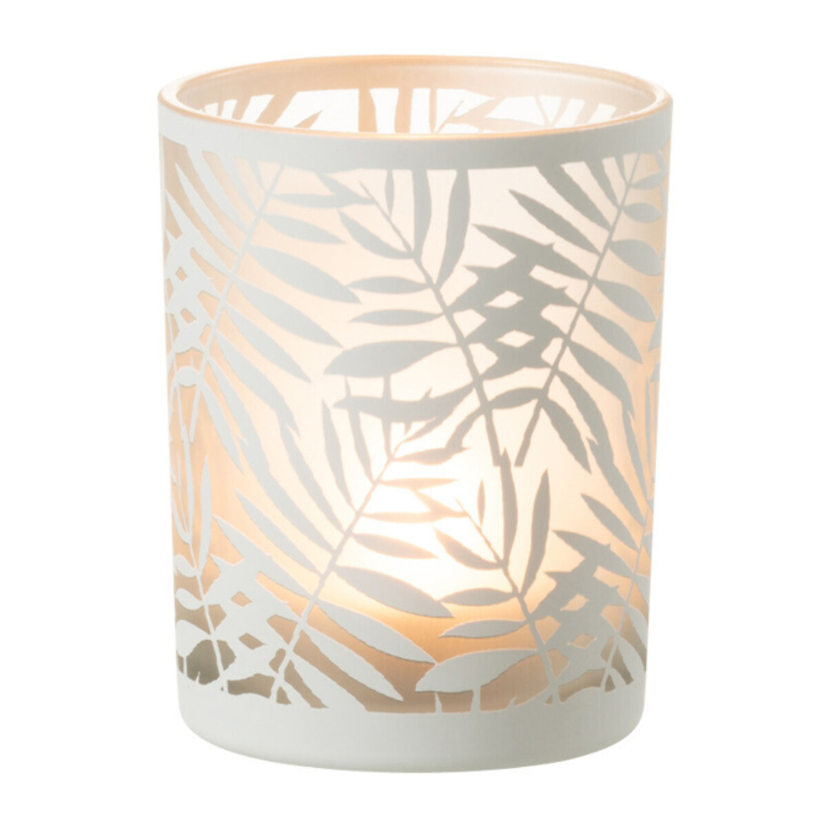 J-Line photophore Feuilles - verre - blanc - medium - 2 pcs