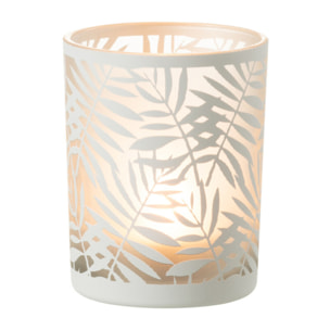 J-Line photophore Feuilles - verre - blanc - medium - 2 pcs