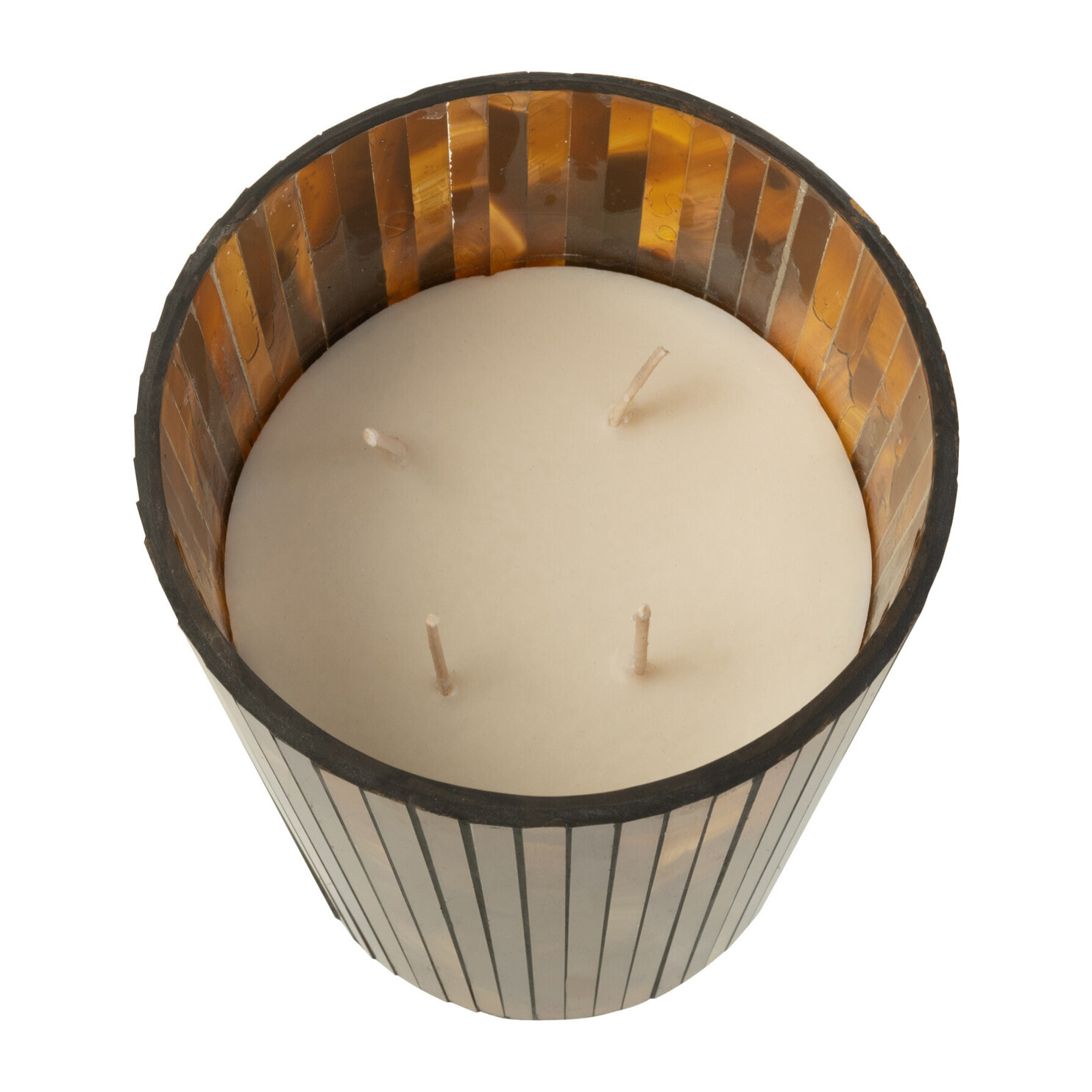 J-Line bougie parfumée Noa - Zesty Sunburst - verre - ocre - large - 60H