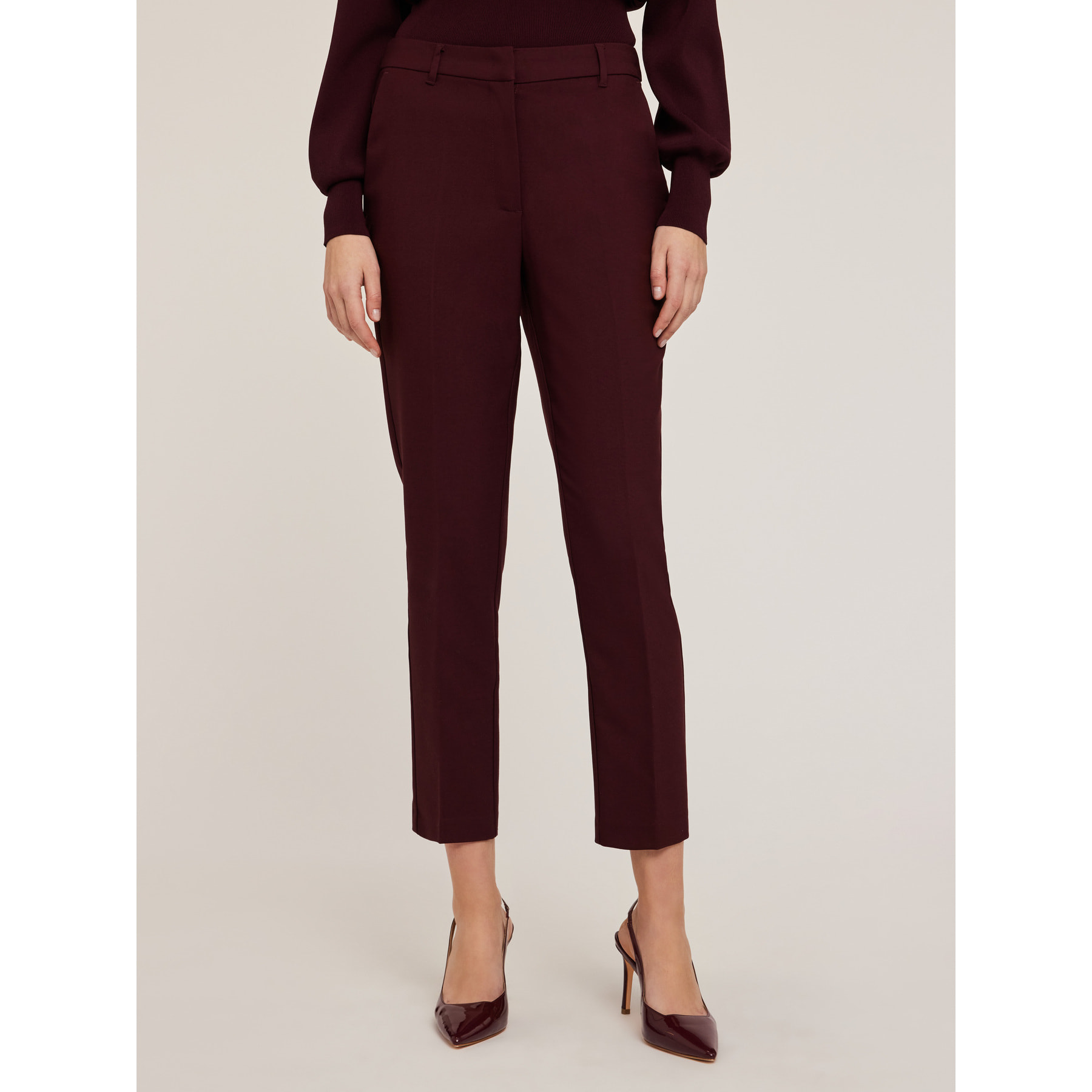 Motivi - Pantaloni regular in tessuto tecnico - Bordeaux
