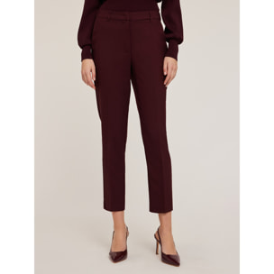 Motivi - Pantaloni regular in tessuto tecnico - Bordeaux