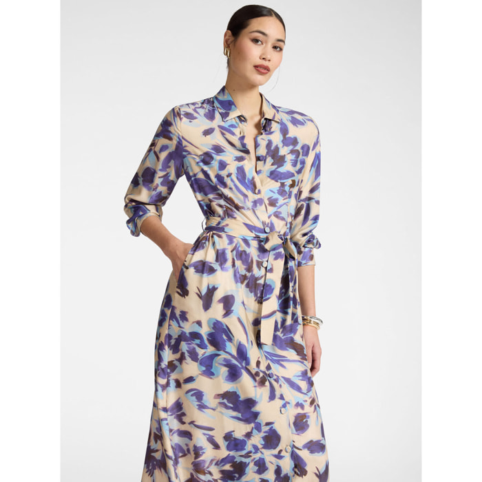 Elena Mirò - Vestido camisero estampado - Violeta