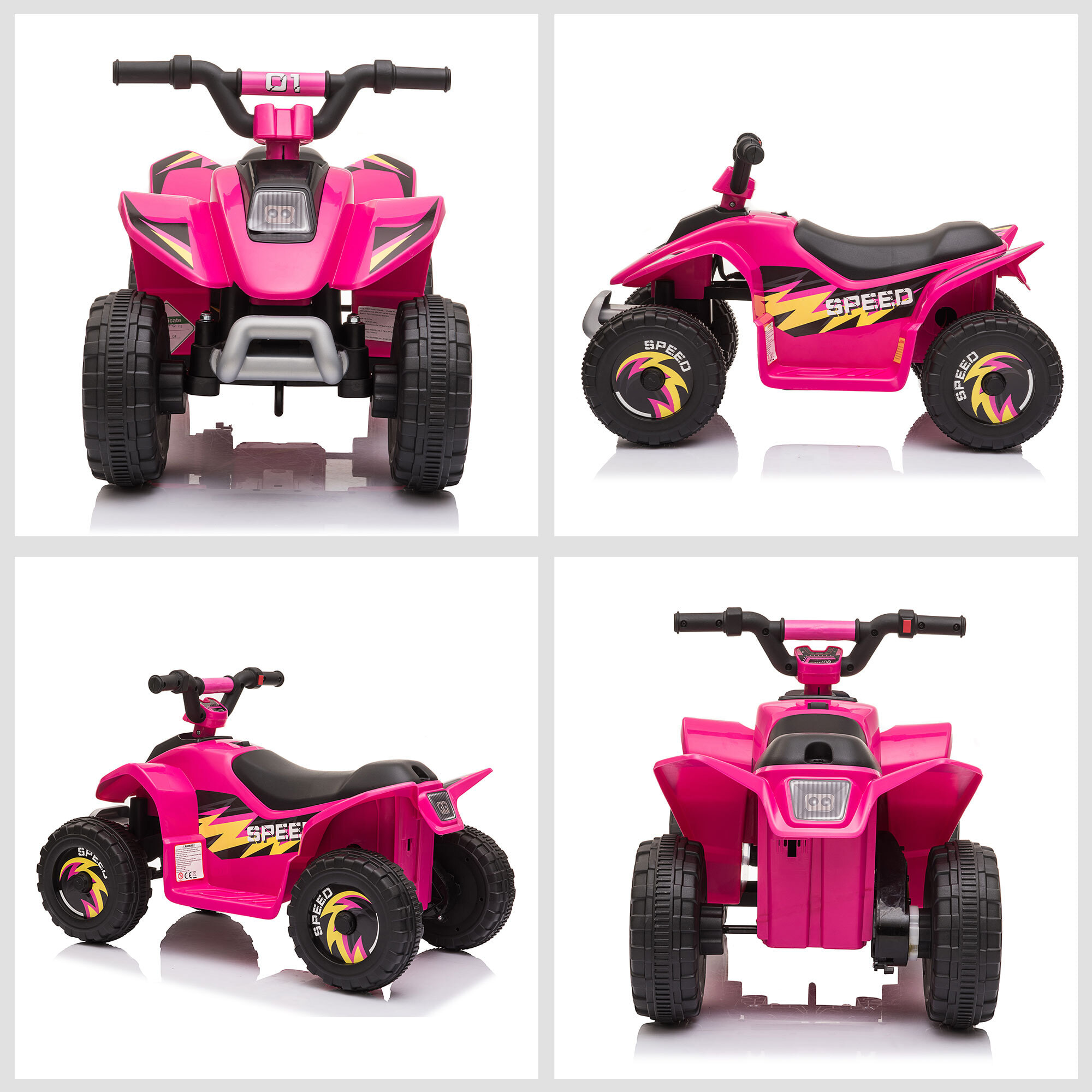 Quad électrique enfant - voiture électrique enfant - marche AV, AR - 6 V, V. max. 4,6 Km/h - rose