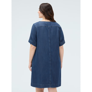 Fiorella Rubino - Vestido corto en denim Tencel™ - Azul