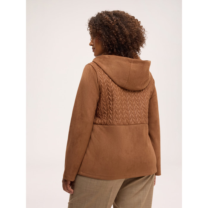 Fiorella Rubino - Giacca bimaterica soft touch - Marrone