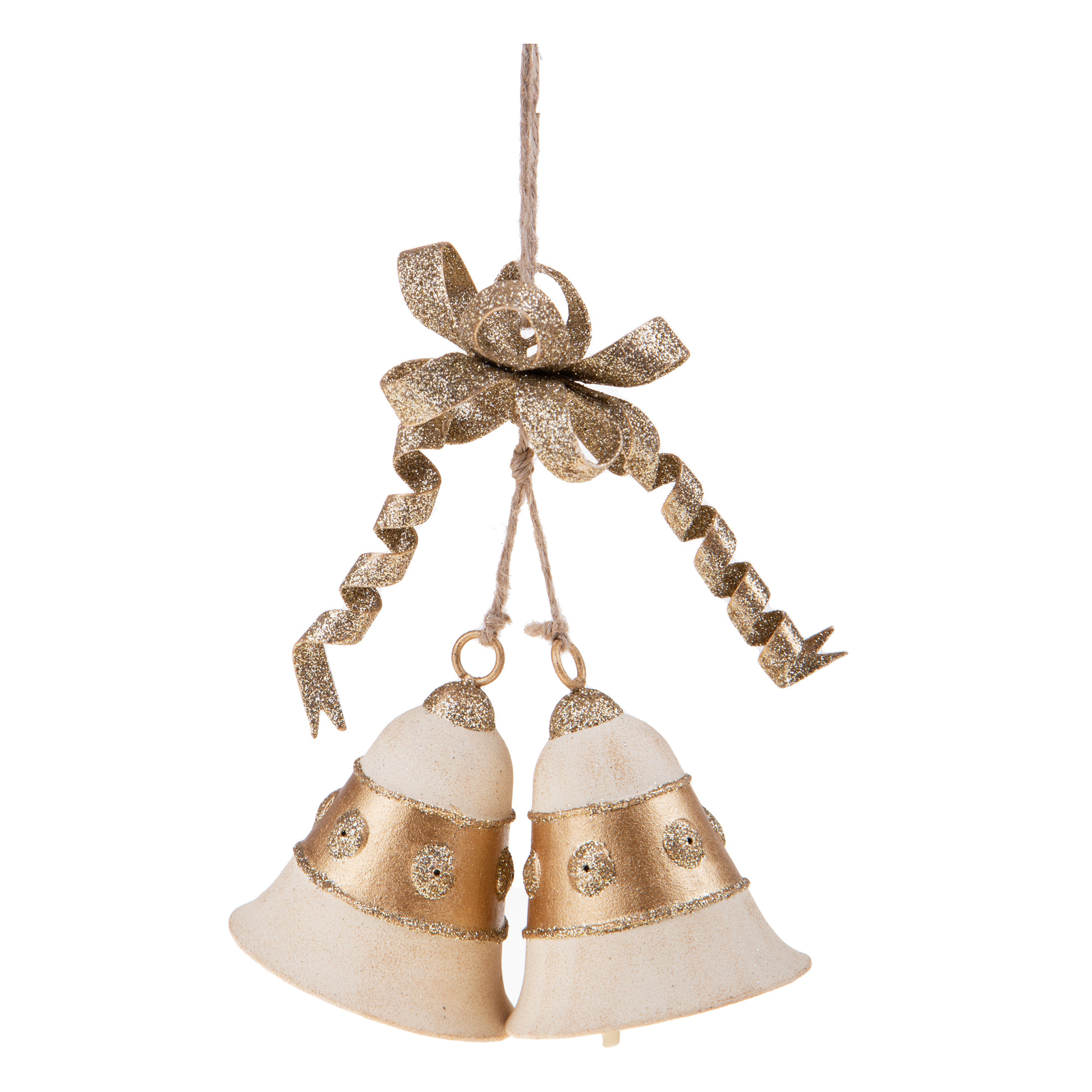 Fiocco Con 2 Campane. Altezza 16 Cm - Pezzi 3 - 15X16X6cm - Colore: Verde - Bianchi Dino - Articoli Natalizi