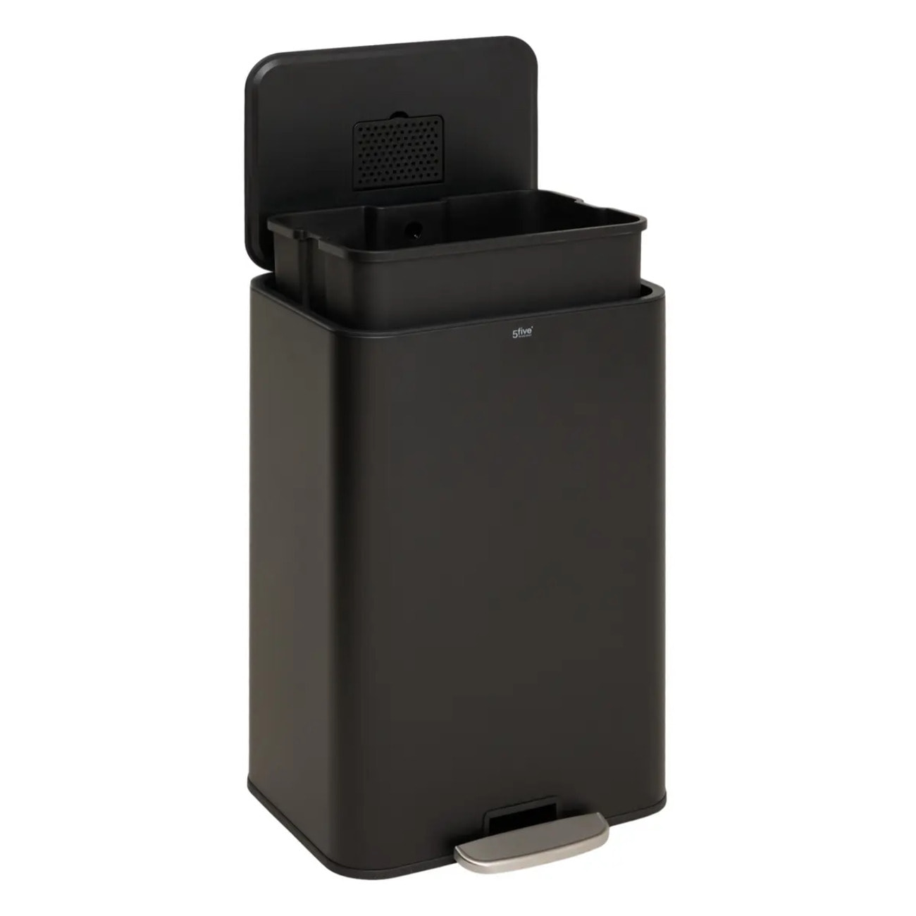 Poubelle rectangulaire à pédale Delta 50L noir