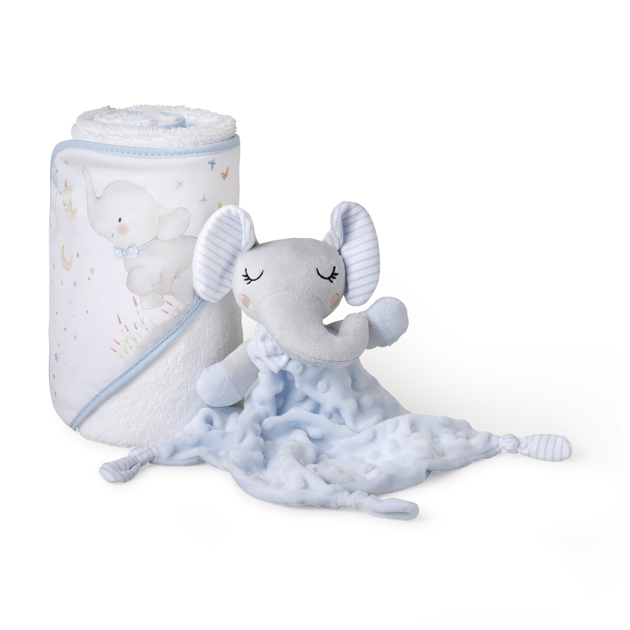 Set Capa de Bañoy Dou Dou Elefante Bco/Azul