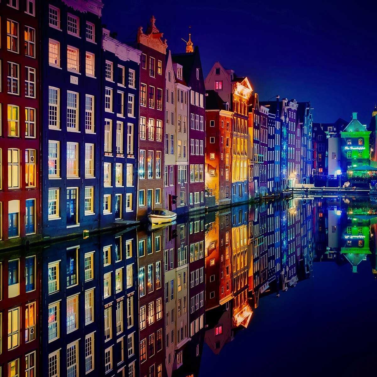 Tableau ville Fenêtre d'Amsterdam Tableau alu Dibond