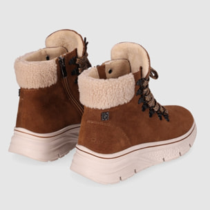 Botines de Serraje - Cuero - Tacón: Bajo