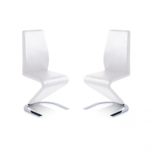 Pack 2 sillas de comedor Rin símil piel Blanco