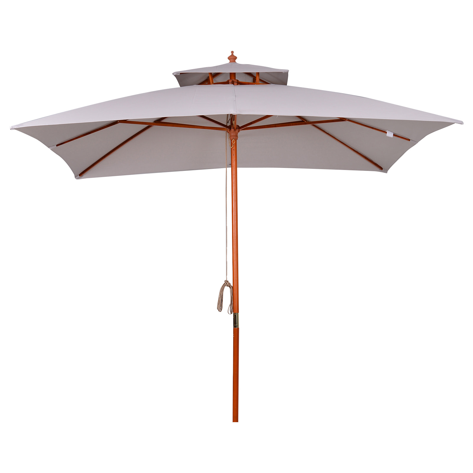 Sombrilla Dos Niveles de Poliá©ster 3x3m Gris Claro