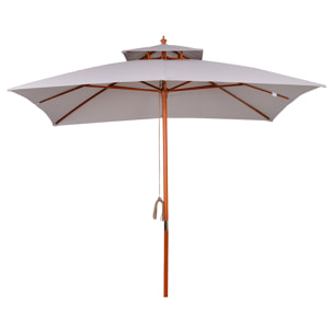 Sombrilla Dos Niveles de Poliá©ster 3x3m Gris Claro