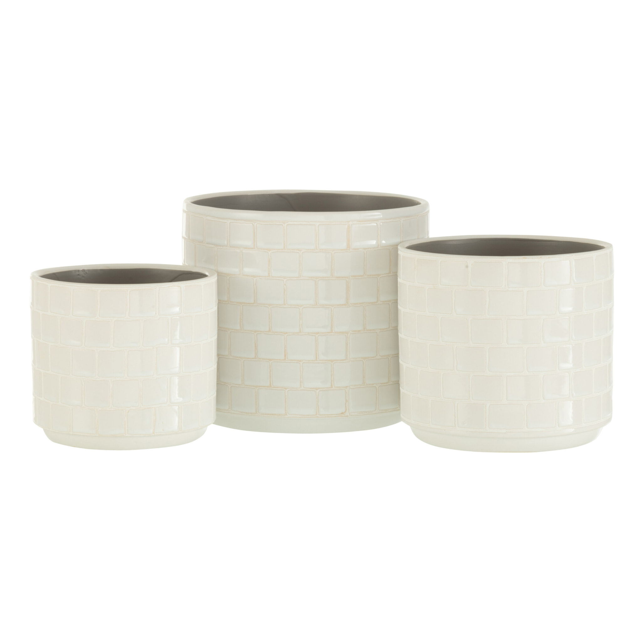 J-Line cache-pot Brillant - céramique - blanc - Ø 17 cm