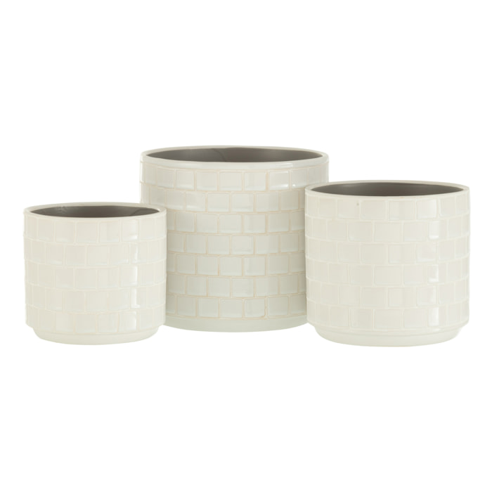 J-Line cache-pot Brillant - céramique - blanc - Ø 17 cm