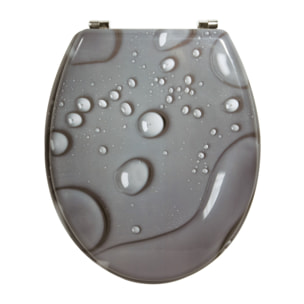 Abattant wc MDF MOANA Gris - Charnières Inox MSV