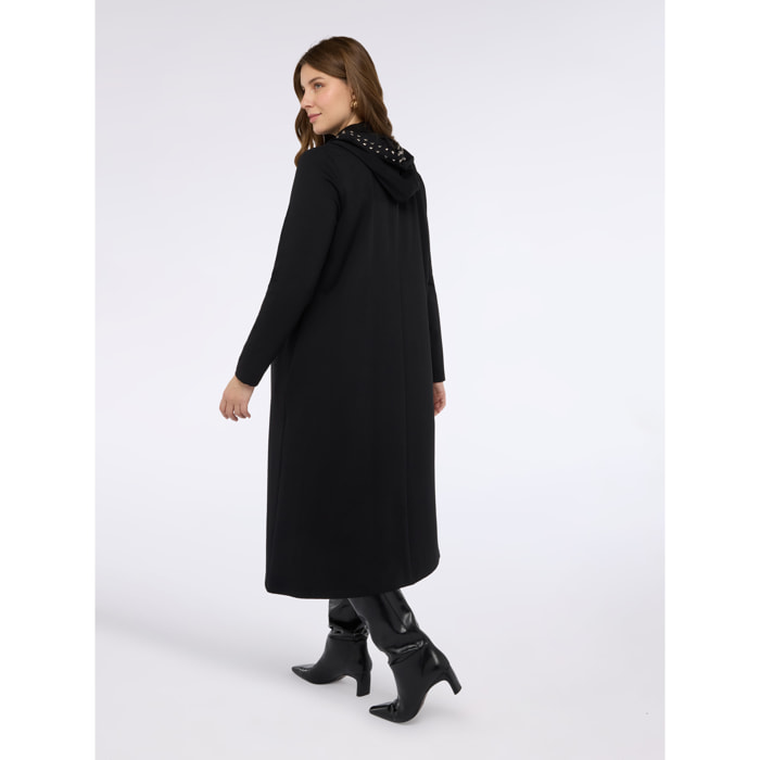 Fiorella Rubino - Vestito lungo con cappuccio - Nero