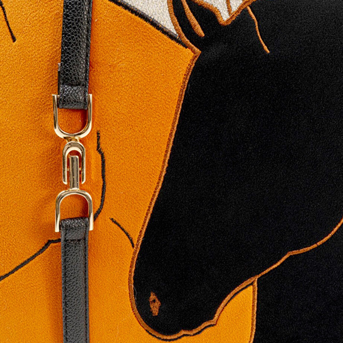 Coussin duo chevaux orange Kare Design