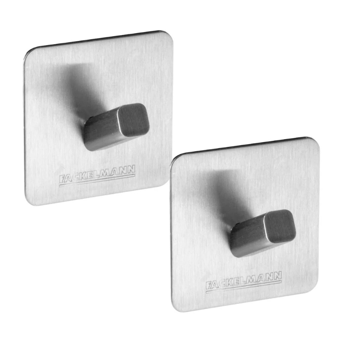 Ensemble de 2 Crochets muraux adhésif carré 5 x 5 cm Fackelmann Tecno