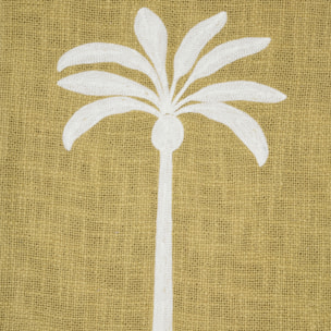 Plaid décoratif motif palmier esprit exotique - Jaune moutarde