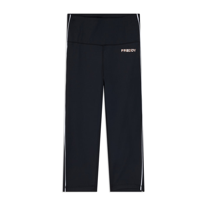 Leggings sport corsaro vita super alta e profili a contrasto