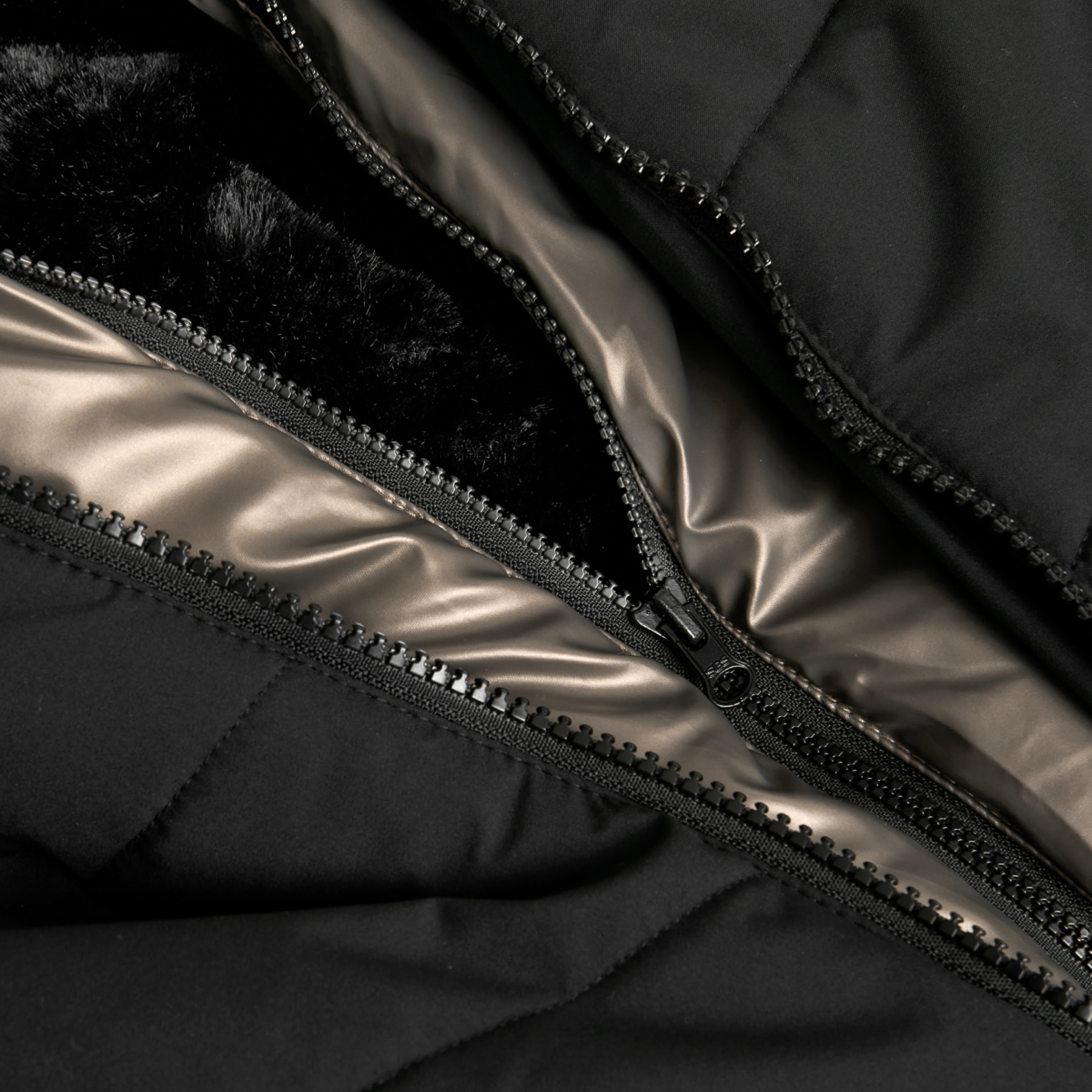 Parka tejido técnico combinada de niña