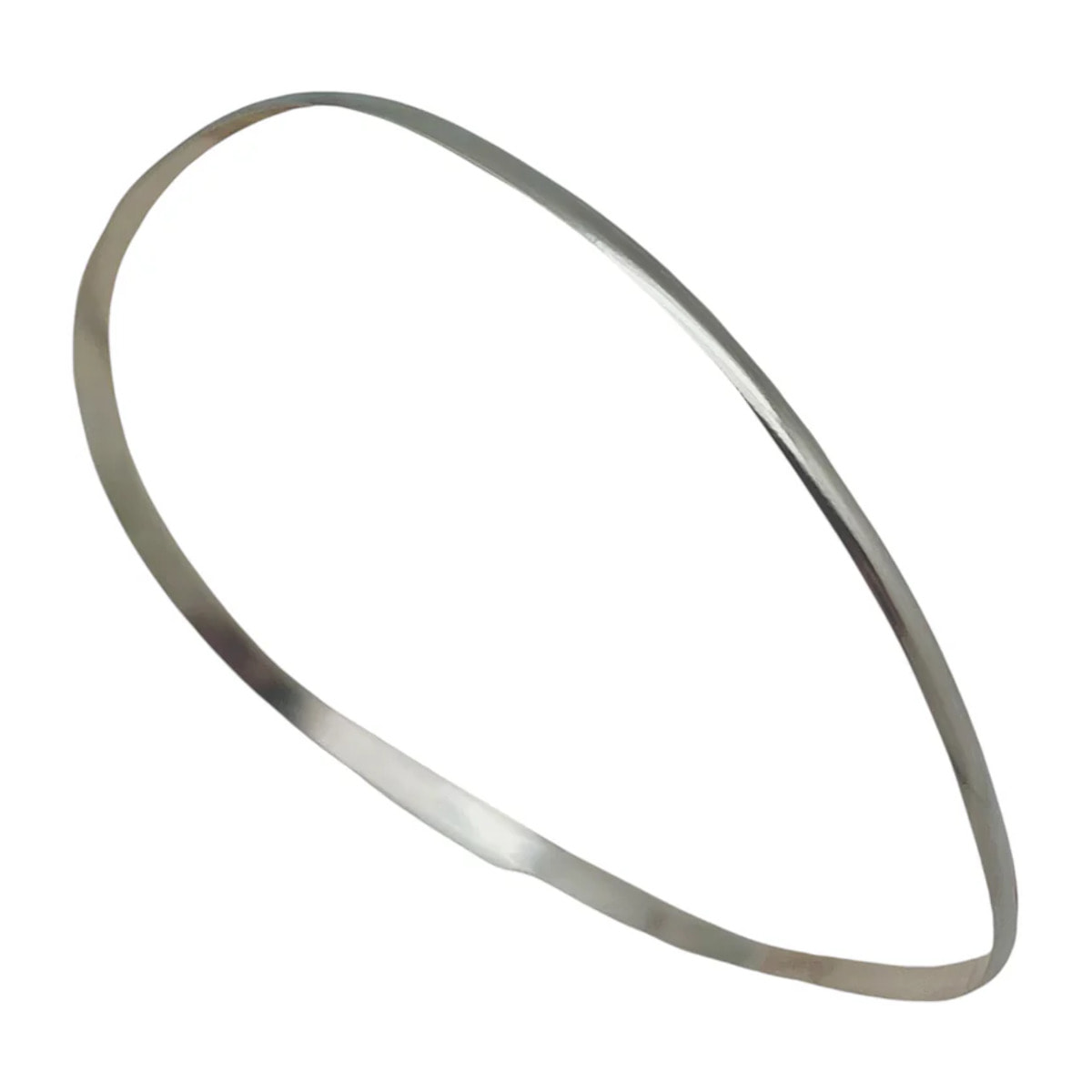 Pack de 2 Pulseras tipo Aro irregulares forma realizada a mano haciendo ondas. Plata de ley 10µ