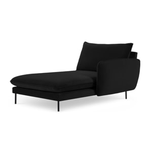 Méridienne droite "Vienna" en velours noir