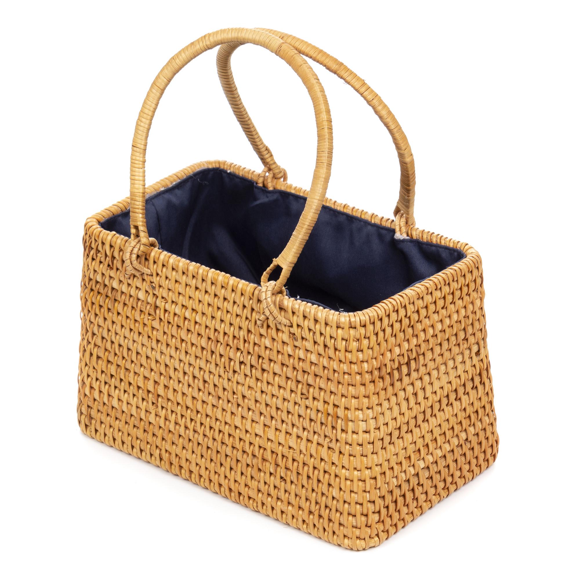 Borsa tote in rattan Volturara.