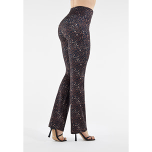 Pantaloni push up WR.UP® taglio flare traspiranti animalier