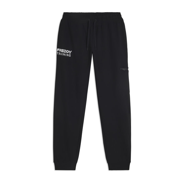 Pantaloni regular con tasca zip sulla gamba