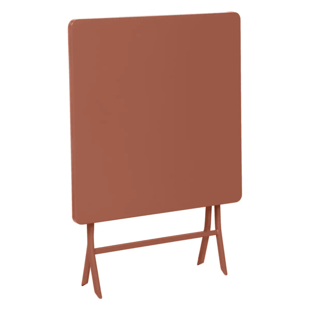 Table de jardin pliante carrée "Greensboro" ambre 2 places en acier traité époxy