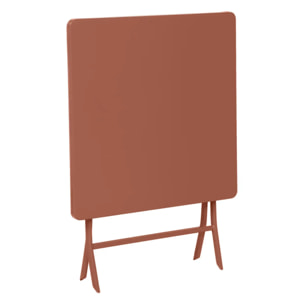 Table de jardin pliante carrée "Greensboro" ambre 2 places en acier traité époxy