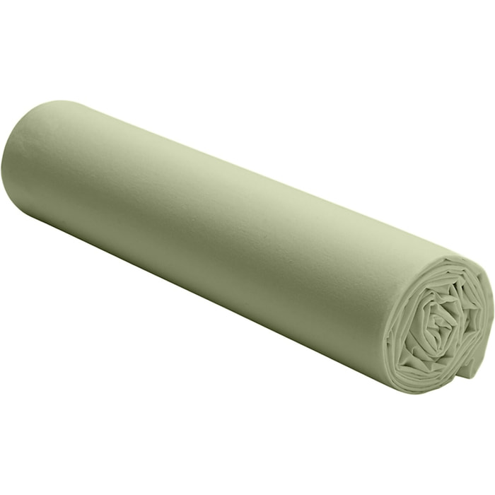 Drap Housse - Bonnet 30cm 100% Percale De Coton Lavé Vert D'eau