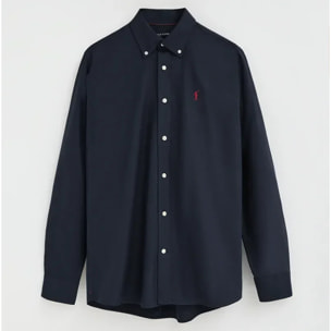Camisa oxford azul marino de corte regular y logo Rigby Go
