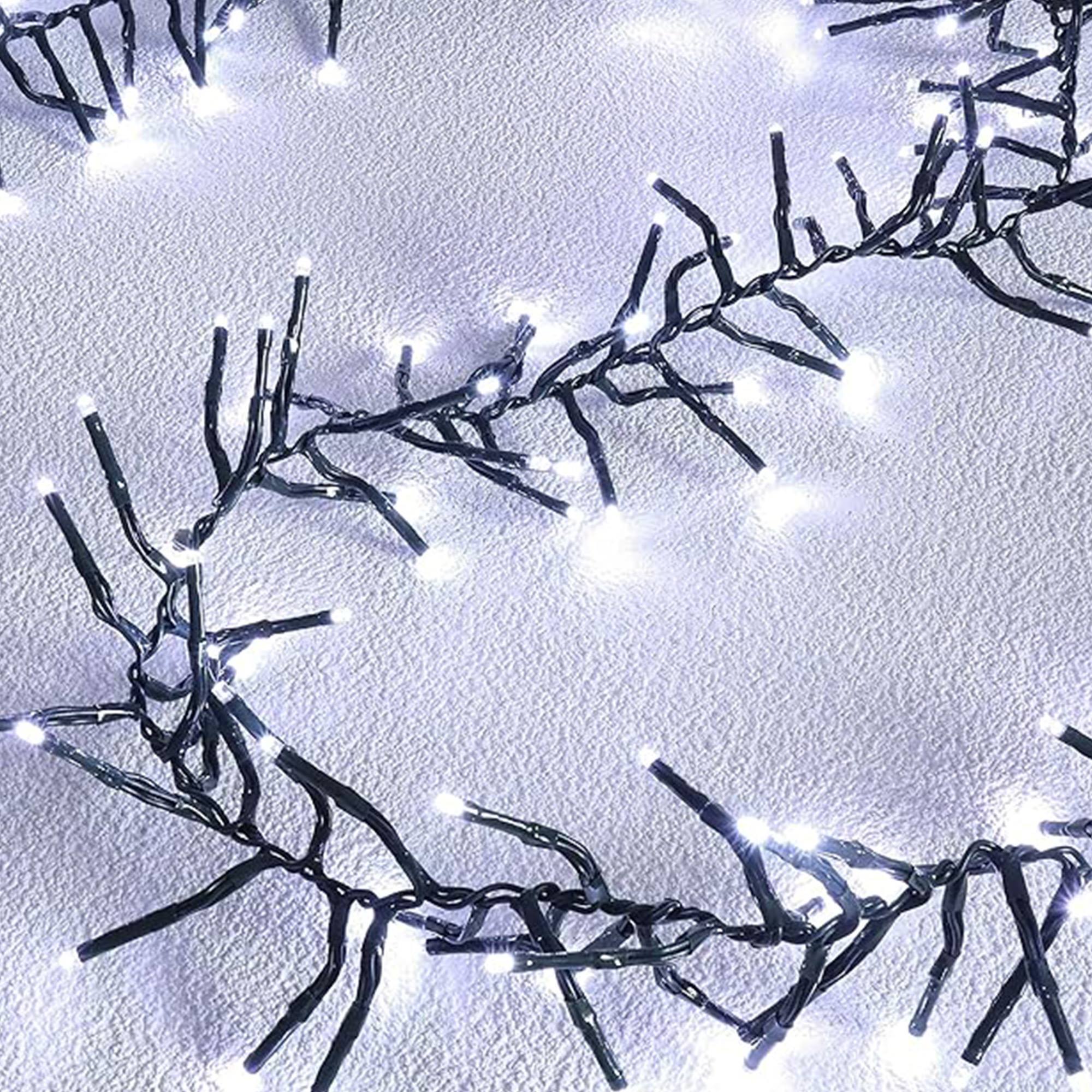 luces de navidad de 1250 luces led blanco con cable de 25 metros y temporizador